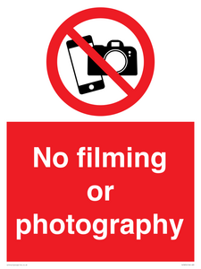 No filming or photography
